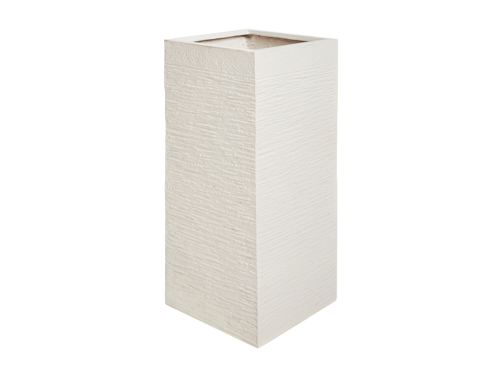 Maceta de fibra de arcilla beige claro 26 x 26 x 60 cm DION