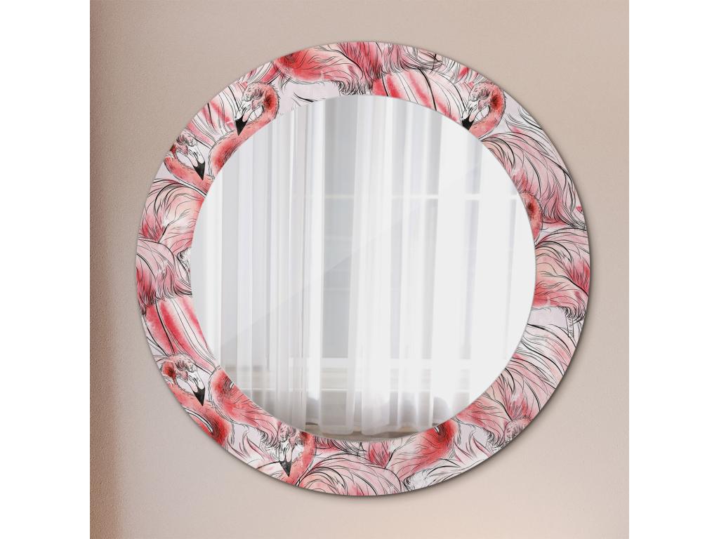 Espejo decorativo redondo - Flamencos - 60 cm