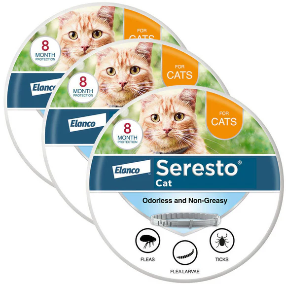 Seresto Flea & Tick Collar for Dogs & Cats, Waterproof Adjustable Design, Long-Lasting Comfortable Everyday Accessory