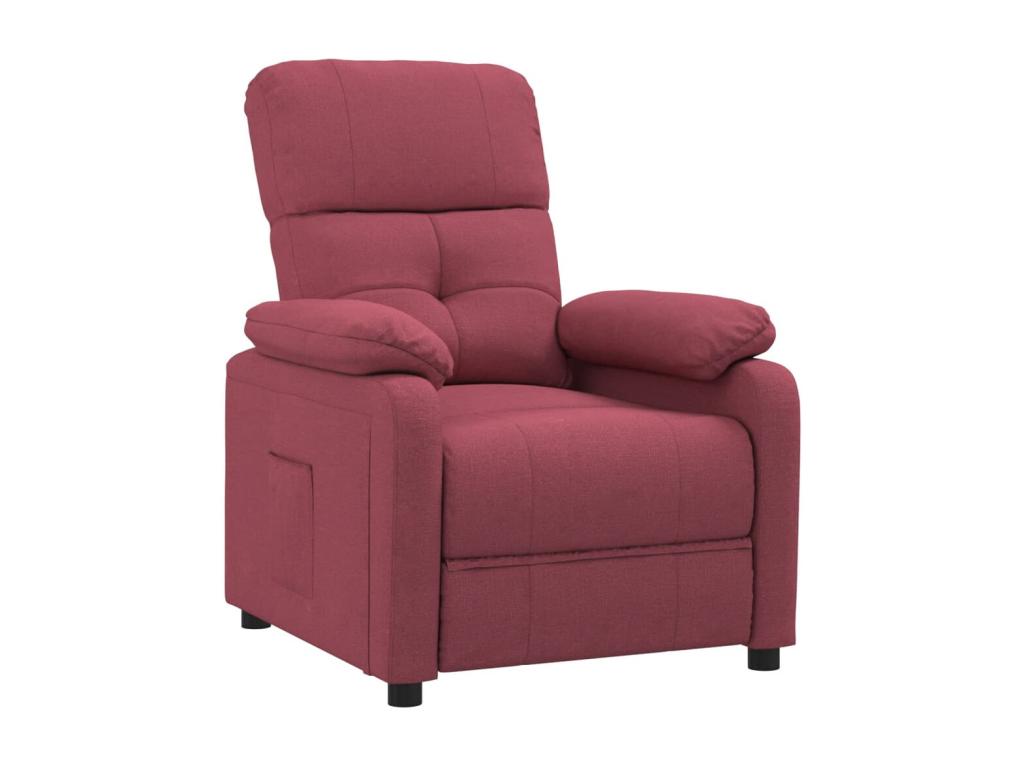 Sillón reclinable de tela rojo tinto
