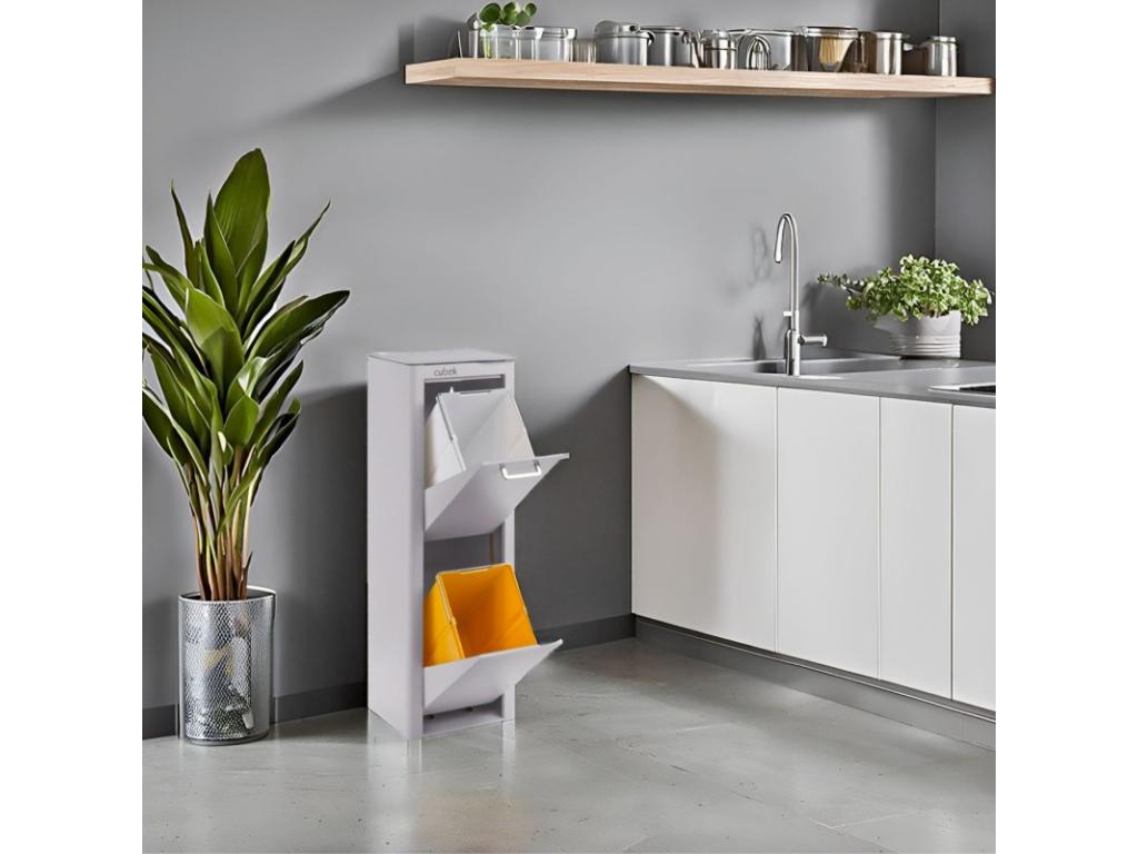 Cubo de basura para la cocina - Cubo de reciclaje - 2 compartimentos de 20L - CUBEK