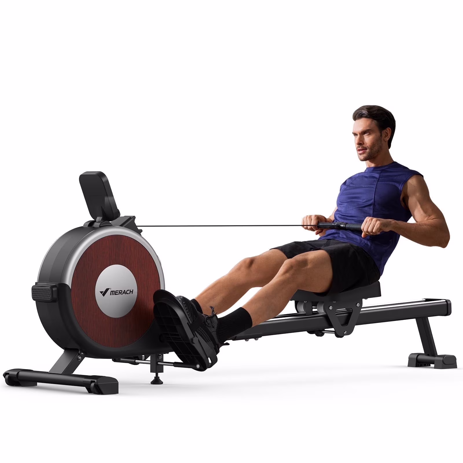 MERACH Magnetic Rowing Machine 350lbs Weight Capacity, 16 Levels of Quiet Resistance, Bluetooth Rowing Machine for Home Workout - Image 3