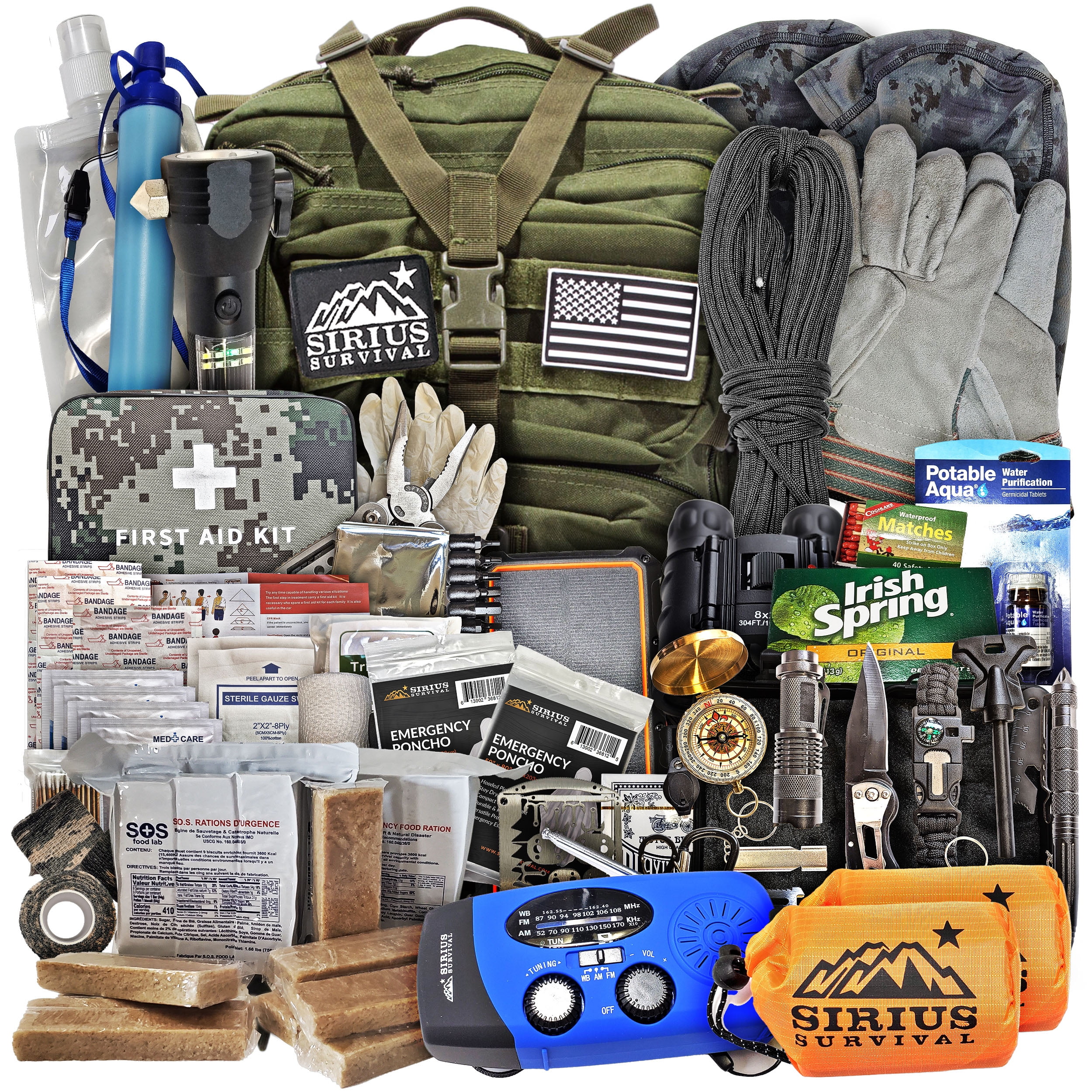 Pre-Packed Emergency Survival Kit/Bug Out Bag for 2 - Over 175 Total Pieces of Disaster Preparedness Supplies for Hurricanes, Floods, Earth Quakes & Other Disasters, Black - Image 22