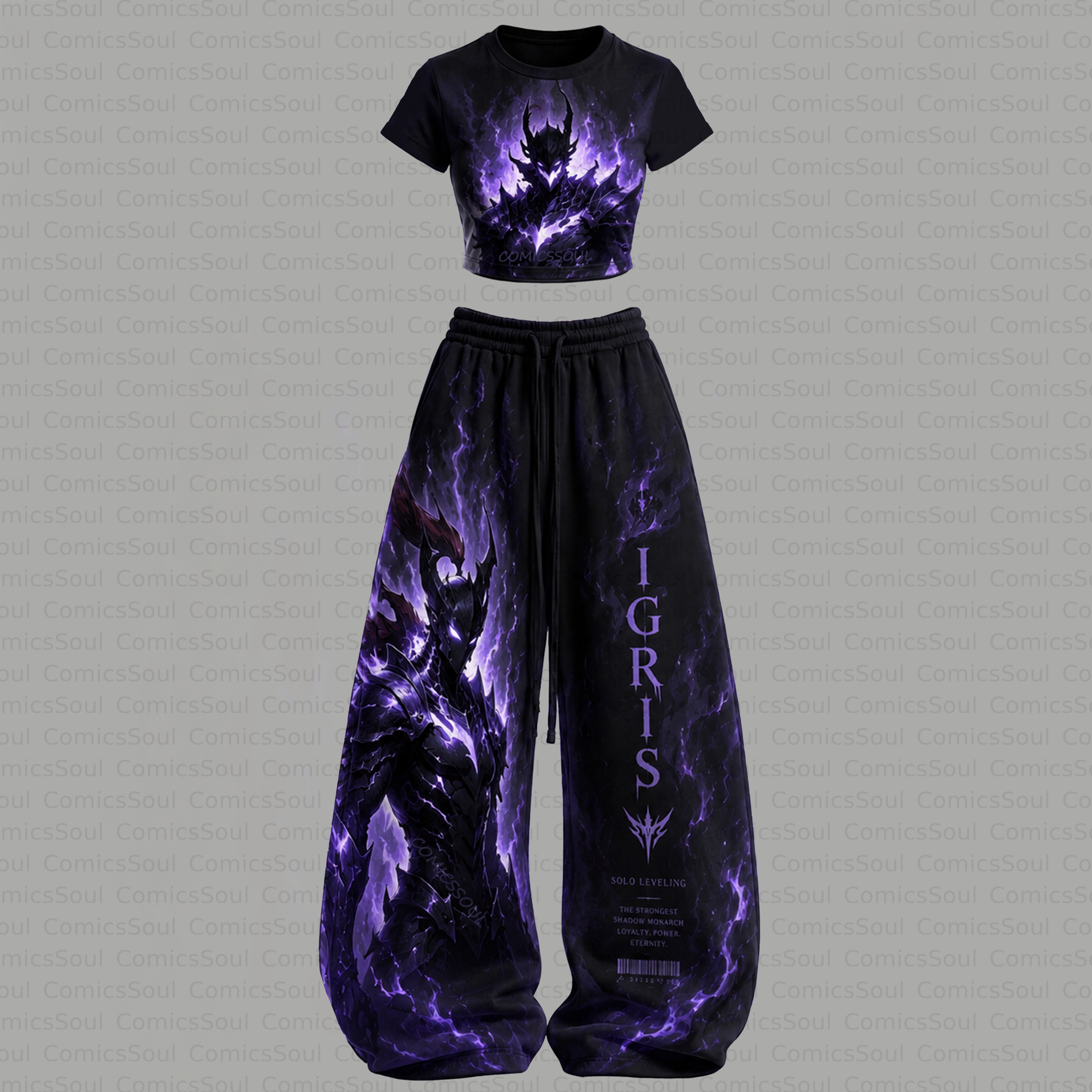 Solo Leveling T-Shirt & Elasticated Trousers Two-Piece Set