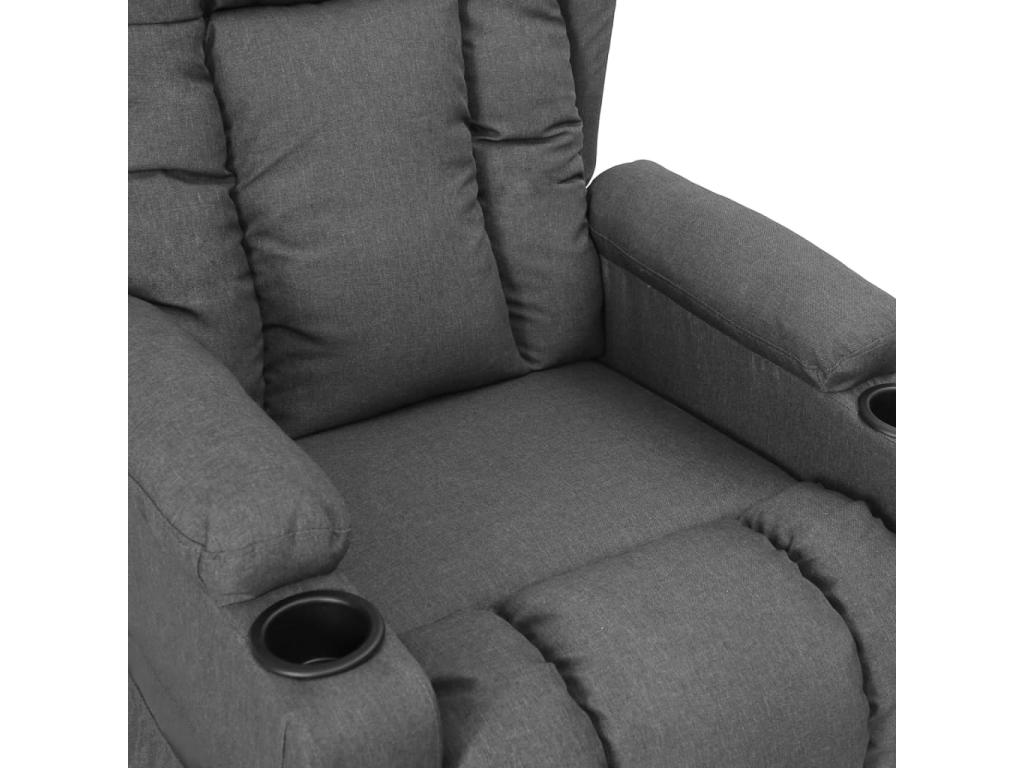 Sillón reclinable de tela gris claro