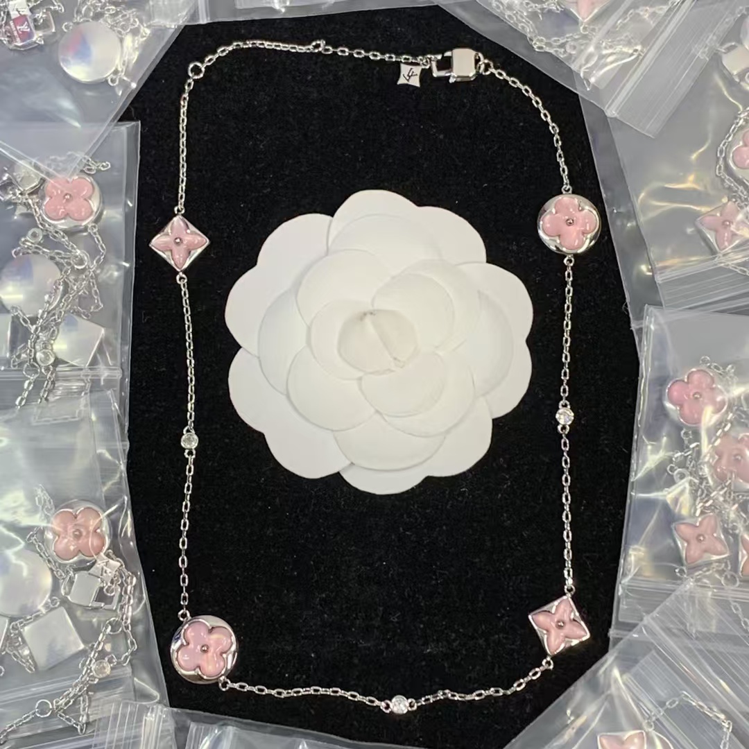 Louis Vuitton Pink Mother of Pearl Star Sun Necklace - Original Replica Club