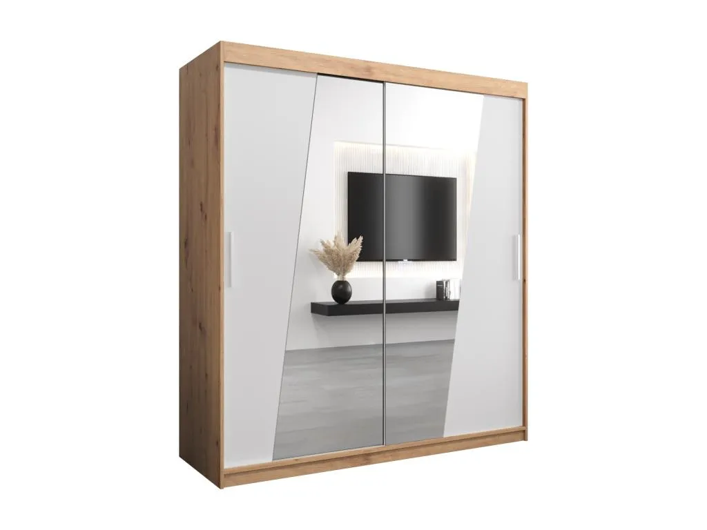 Armario Rhomb de puertas correderas 200/180/62 2 puertas (artisan/blanco) 12641WQYY