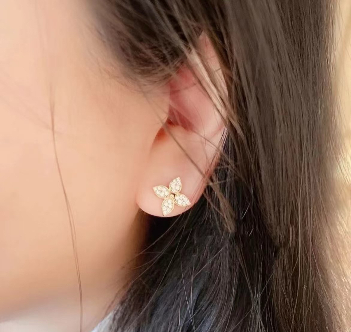 Louis Vuitton Diamond Flower Stud Earrings - Original Replica Club