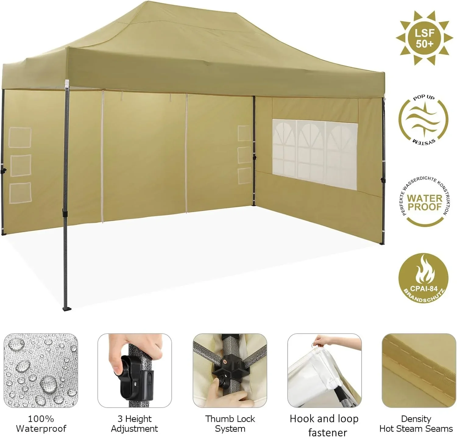 COBIZI 10x20 Heavy Duty Pop up Canopy Tent 6 sidewalls Commercial Canopy Wedding Party Tents