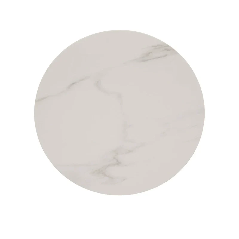 iNSPIRE Q Modern Jurmala Glossy Sintered Stone Tables with Grey Metal Base