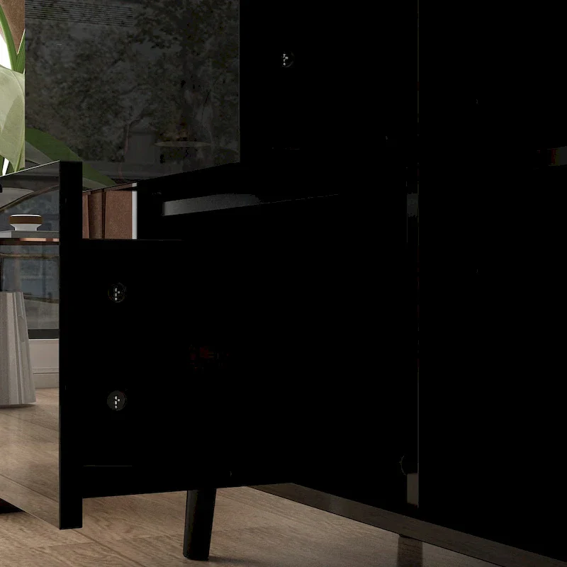 Electric Fireplace TV Stand Entertainment Center with LED Flame Effects and Remote Control