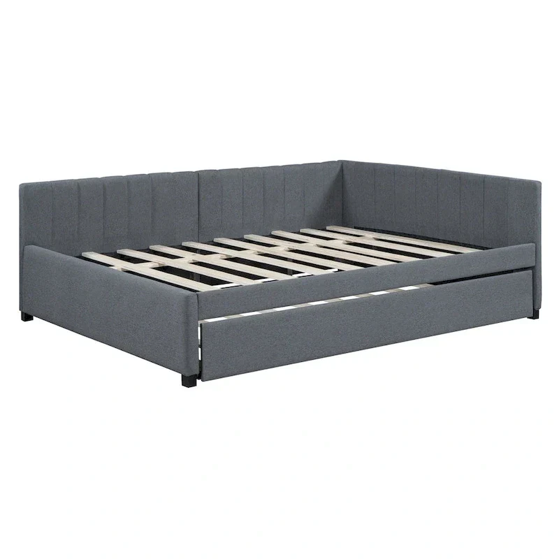 Merax Upholstered Full-Size Daybed with Trundle Feature