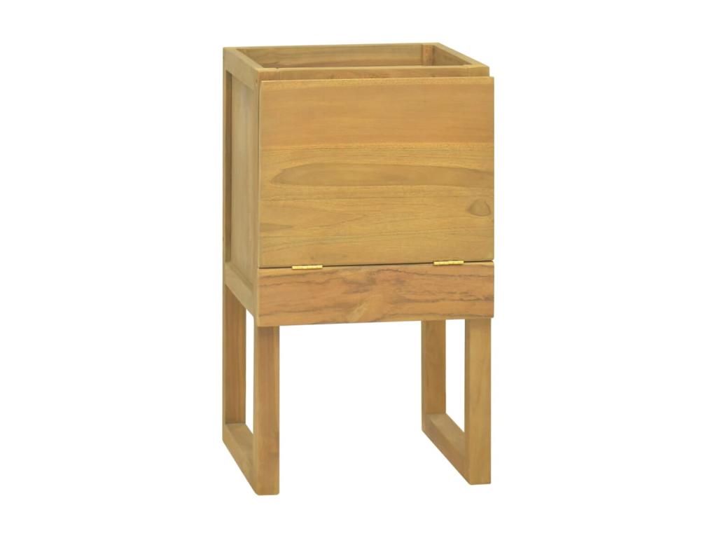 Armario de baño madera maciza de teca 45x45x75 cm Marrón