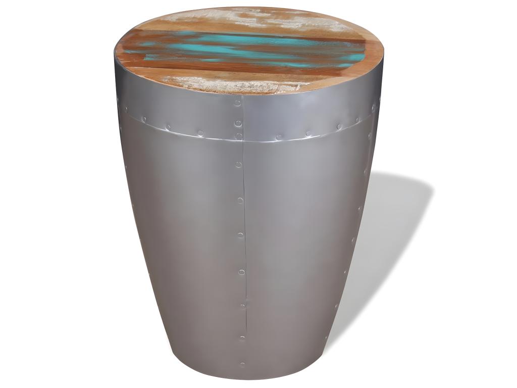 Taburete de aviador madera maciza reciclada
