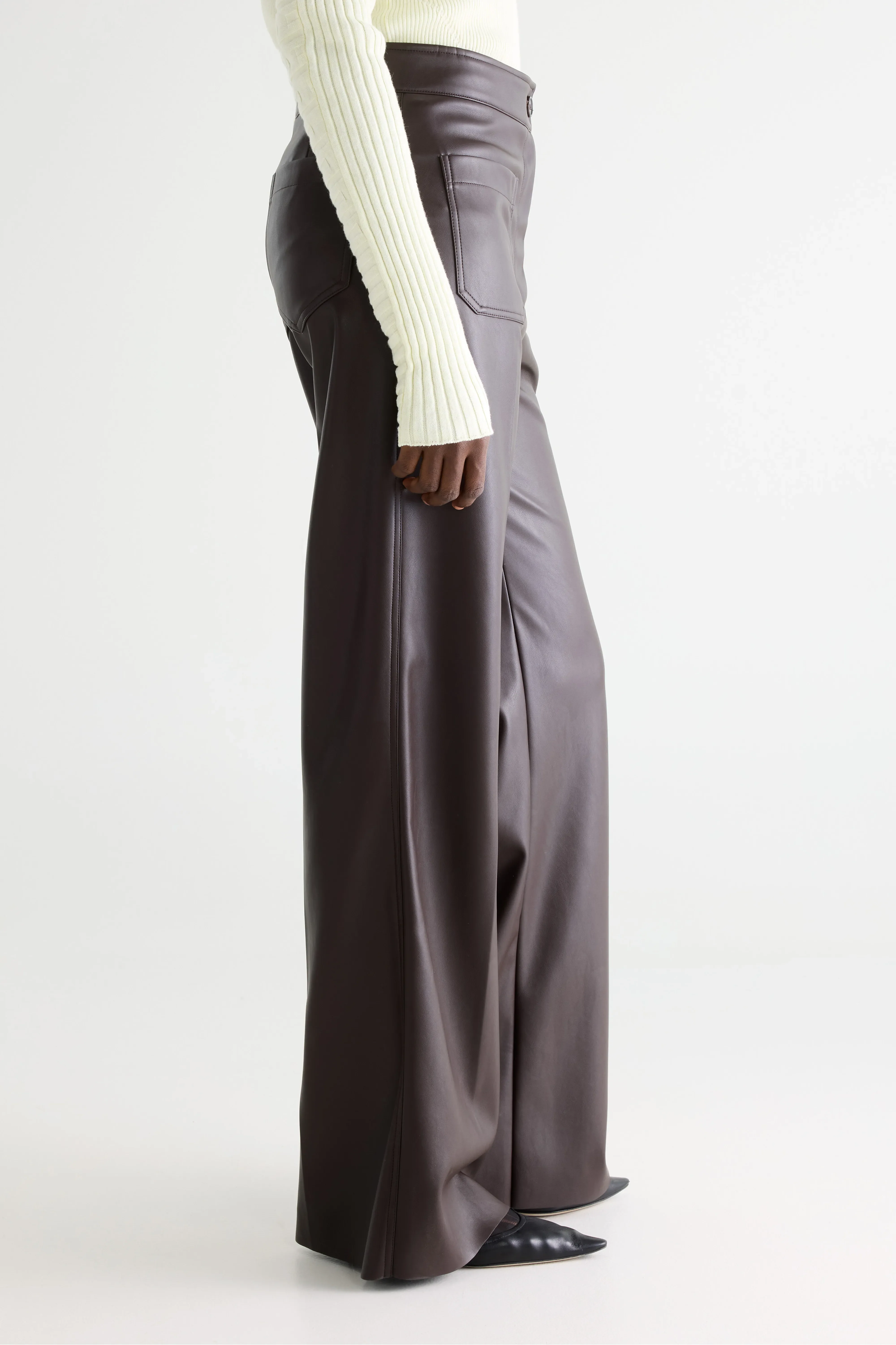 Bellerose Vinj faux-leather trousers (261 / W / DARK ROAST)