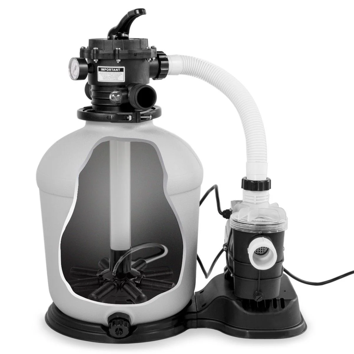 XtremepowerUS Sand Filter Pump for Above Ground Pool, 2400 GPH Pool Filter Pump, 7-Way Valve - Image 11