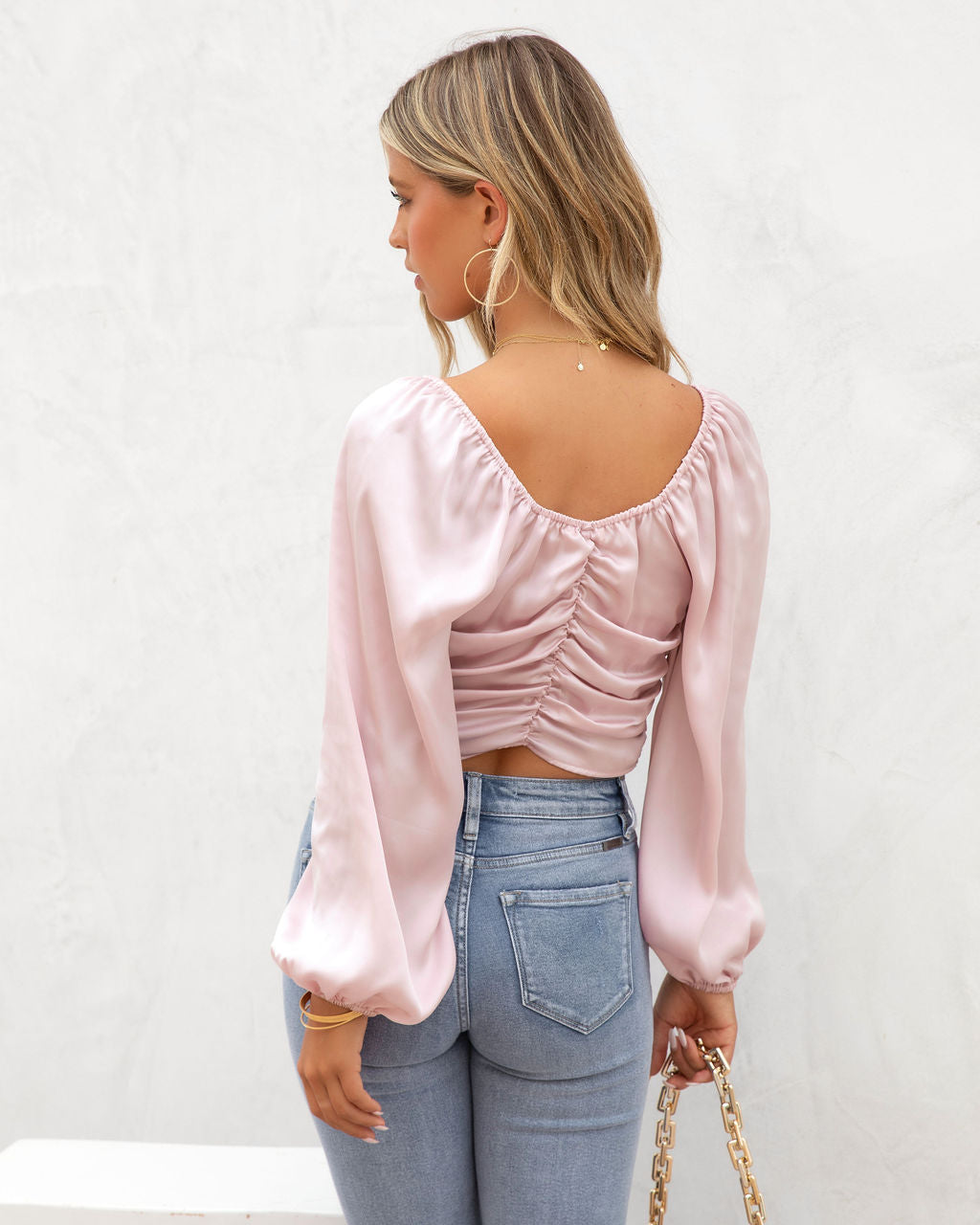 Lila Grace Satin Lace Up Crop Top - Pink - FINAL SALE - Se7enfashion