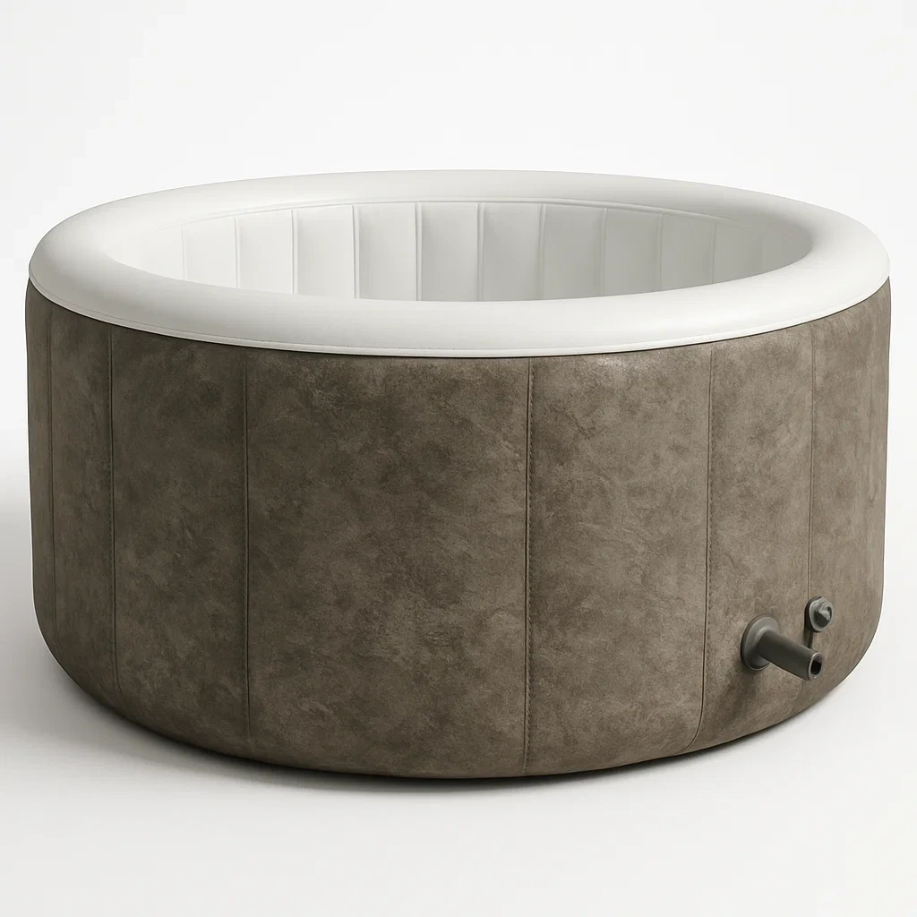 Spas hinchables 180x66 cm 2 plazas redondo gris/blanco RNgQMJz333co