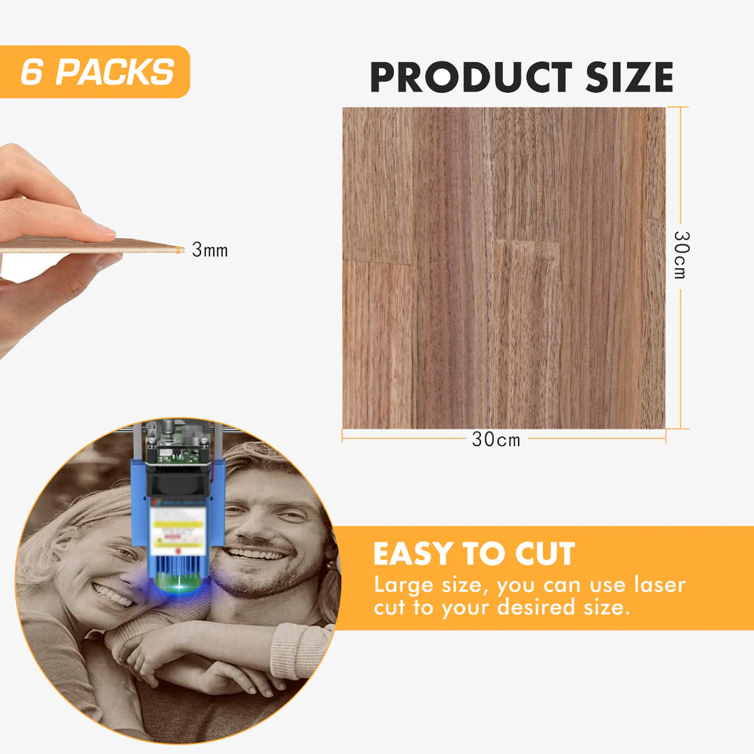 Longer Diversified Plywood Sheets for Your DIY Projects (11.8 x 11.8“ x 0 .118”)