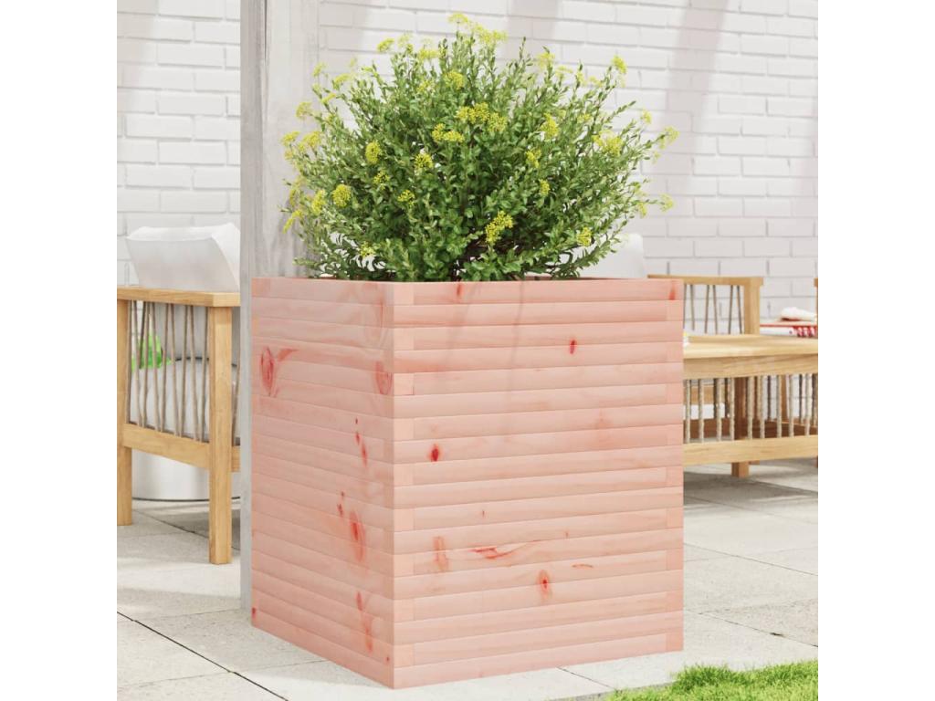 Jardinera de madera maciza de abeto Douglas 60x60x68,5 cm