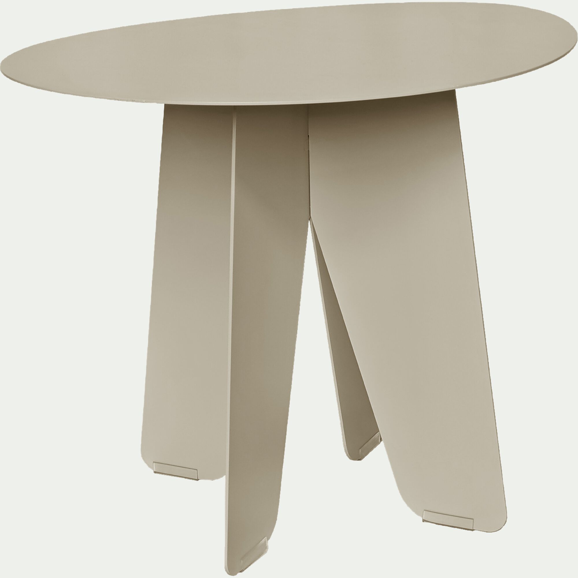 PERTUIS - Table basse ovale en acier l56xH45cm - beige