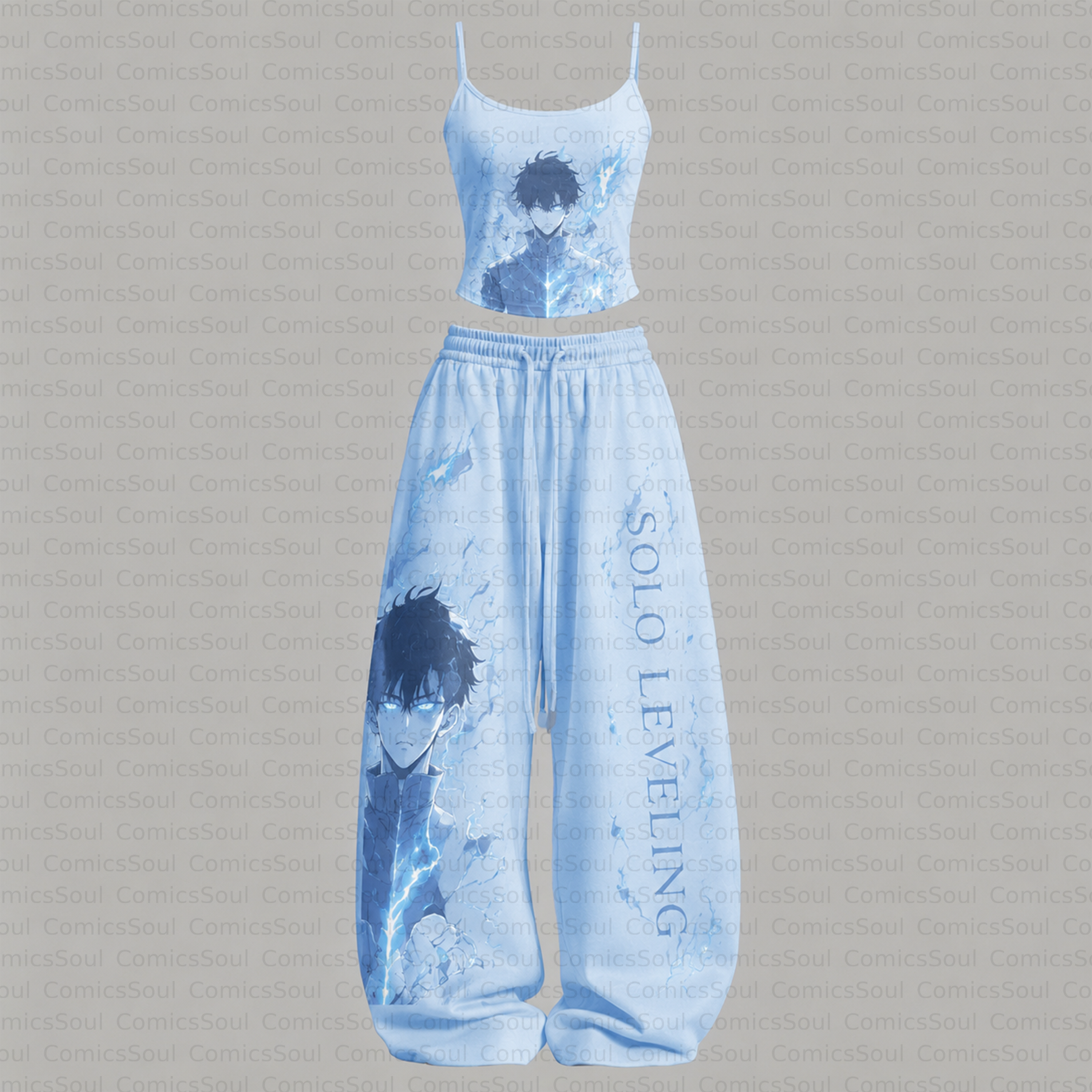 Solo Leveling Top & Elasticated Trousers Two-Piece Set TeeThreads Sustain the Scene with Custom Apparel