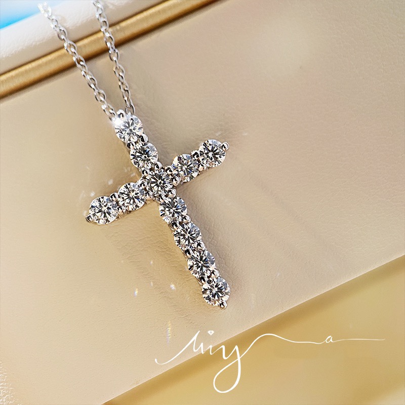 Tiffany Full Diamond Cross Pendant Necklace - Original Replica Club
