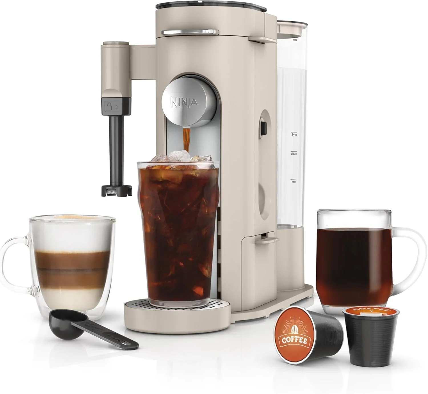 Ninja Coffee Maker Single Cup Brews with pods and grounds K-Cup compatible 4 brewing methods