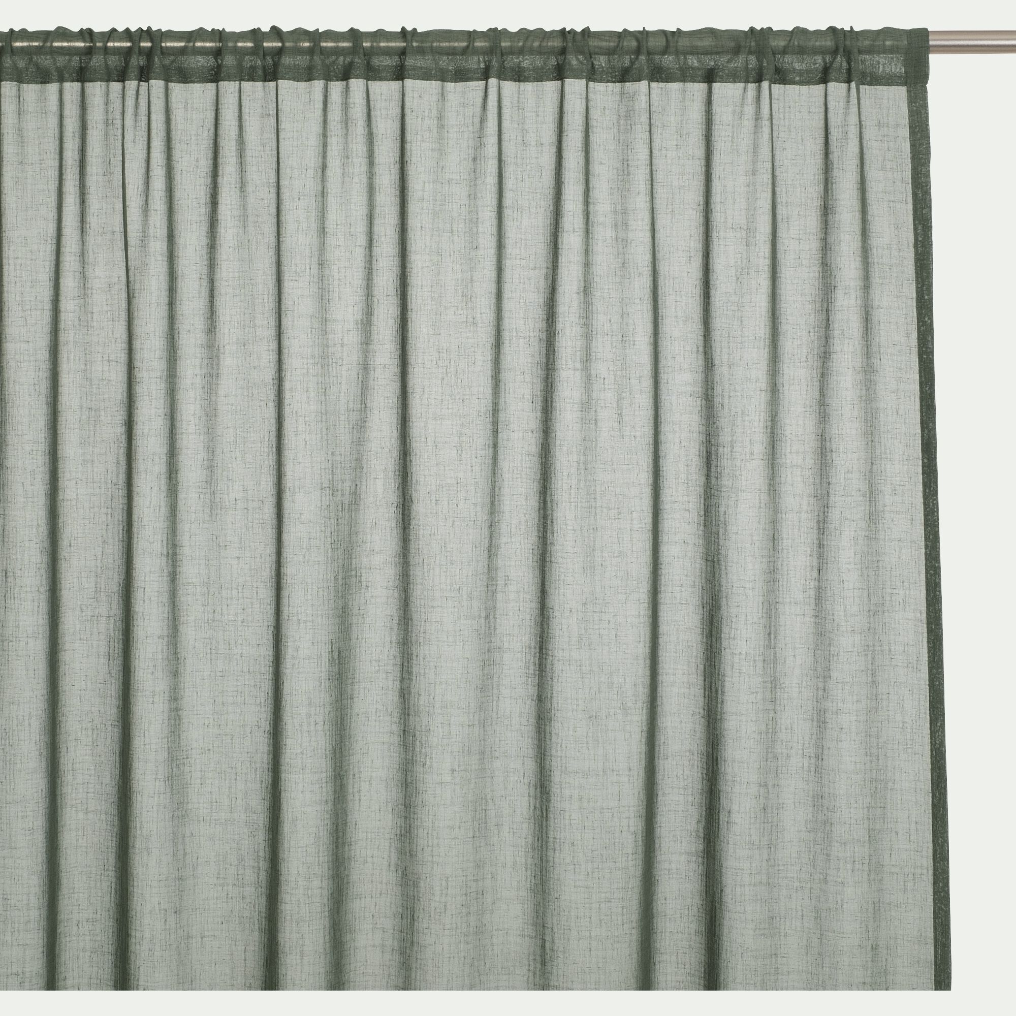 HOUARI - Voilage passe-tringle en polyster 140x250cm - vert cèdre