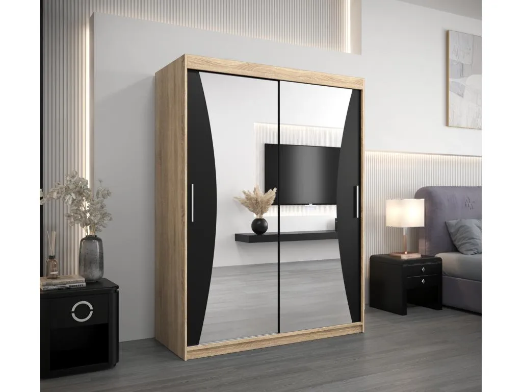 ARMARIO Mobtrendy DE PUERTAS CORREDERAS 200/150/62 2 puertas (Mobtrendy/negro) vsqa03827