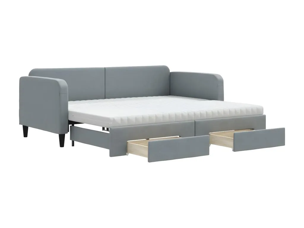 Sofá cama Patriciabaezcasa con cajones tela gris claro 90x200 cm