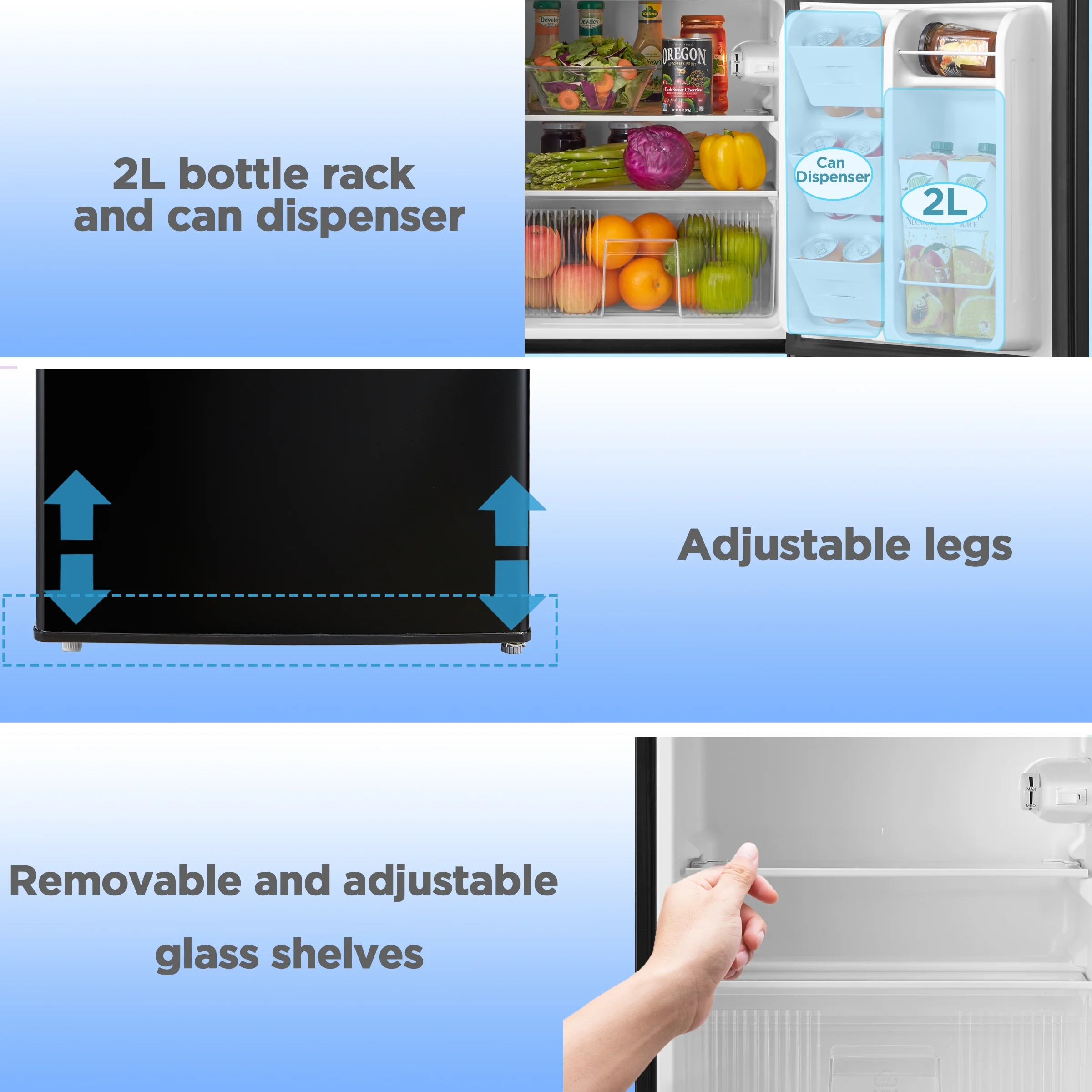 Arctic King 3.2 Cu ft Two Door Mini Fridge with Freezer, Stainless Steel, E-Star - Image 30