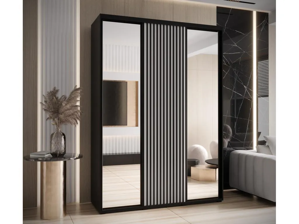 ARMARIO Boverdeco 2 DE PUERTAS CORREDERAS 235.2/180/45 3 puertas (negro/blanco)