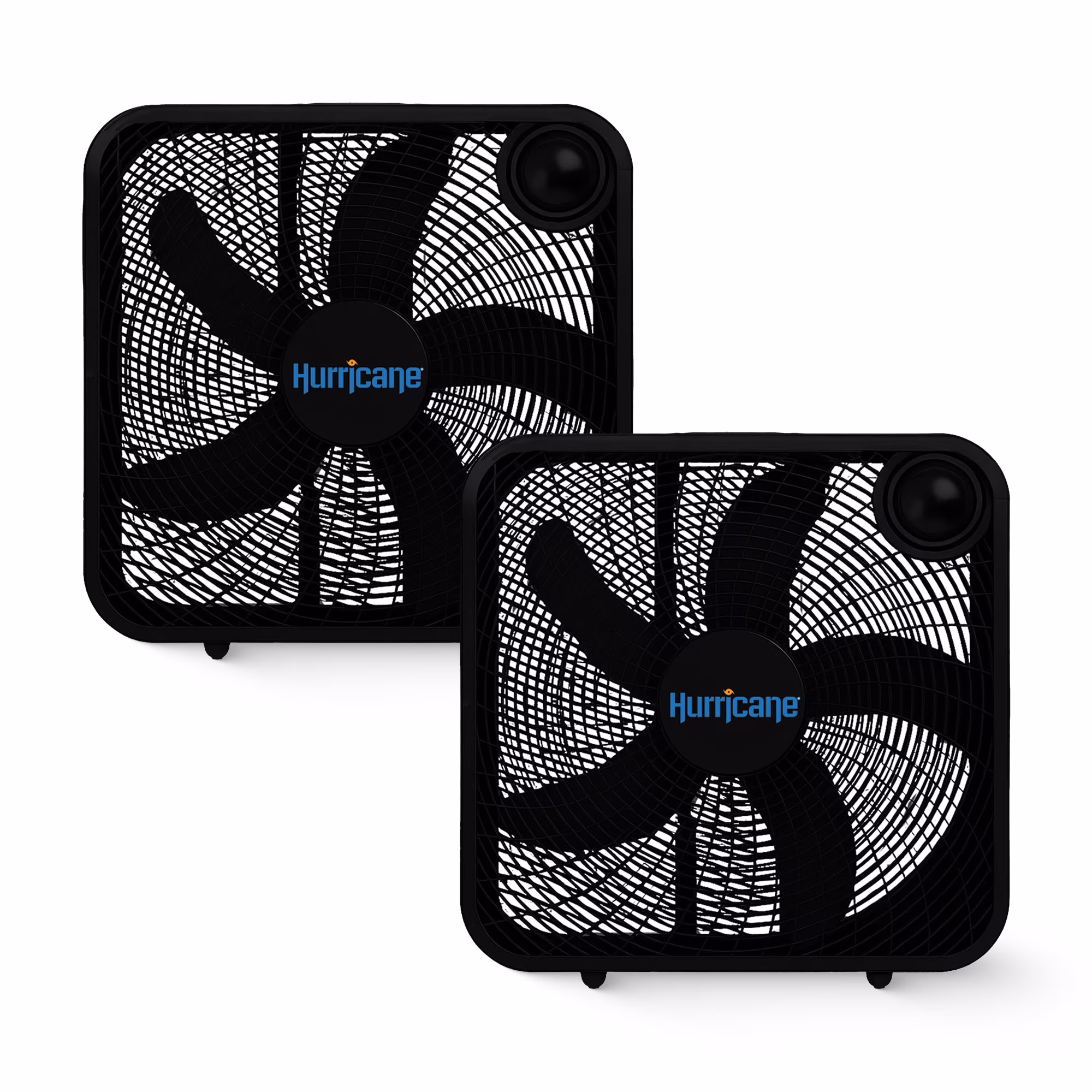 Hurricane 20 Inch Classic Series Floor Box Fan with 3 Speed Settings, Black, 2 Pack