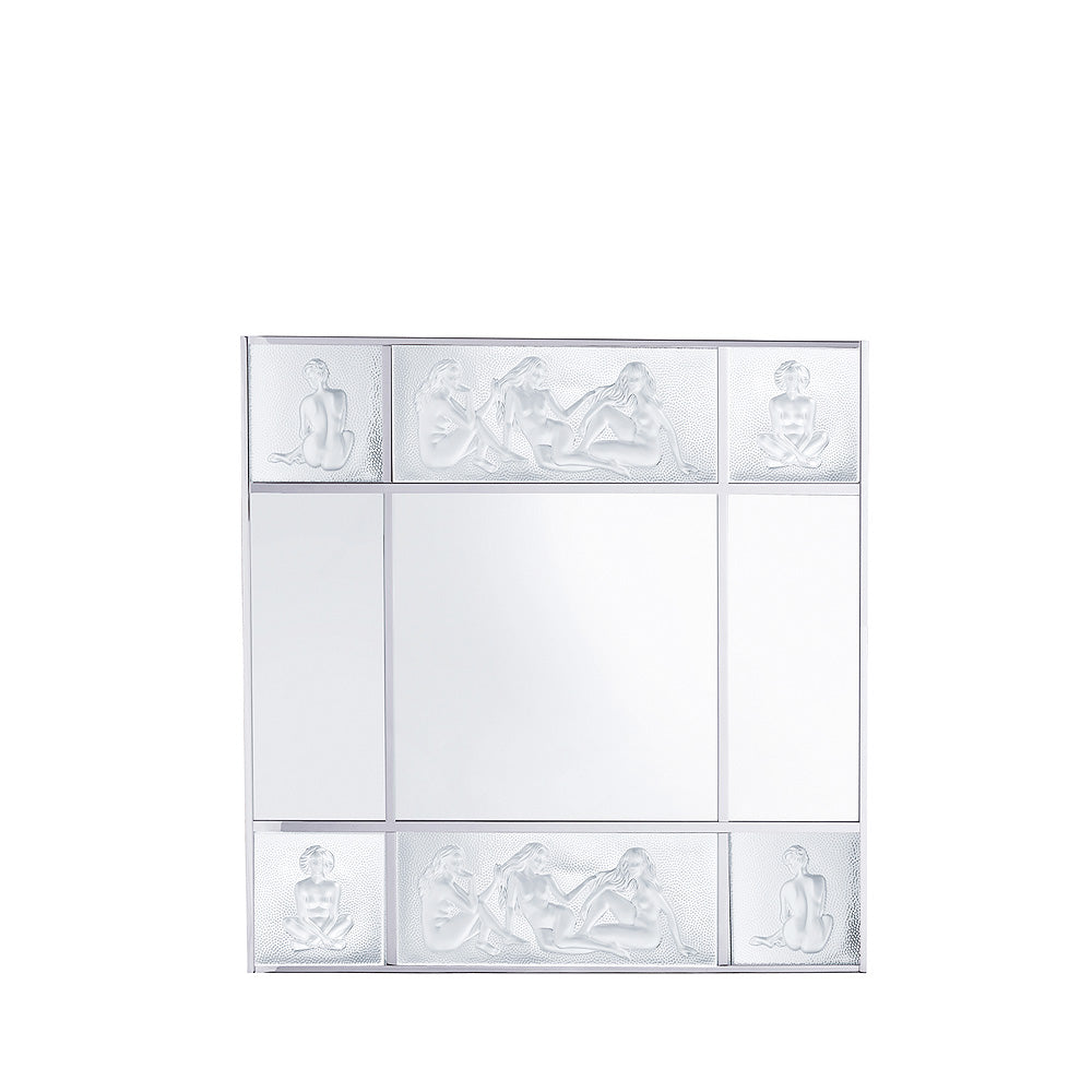 MIROIR LES CAUSEUSES - CRISTAL INCOLORE, FINITION CHROME, GRAND MODÈLE