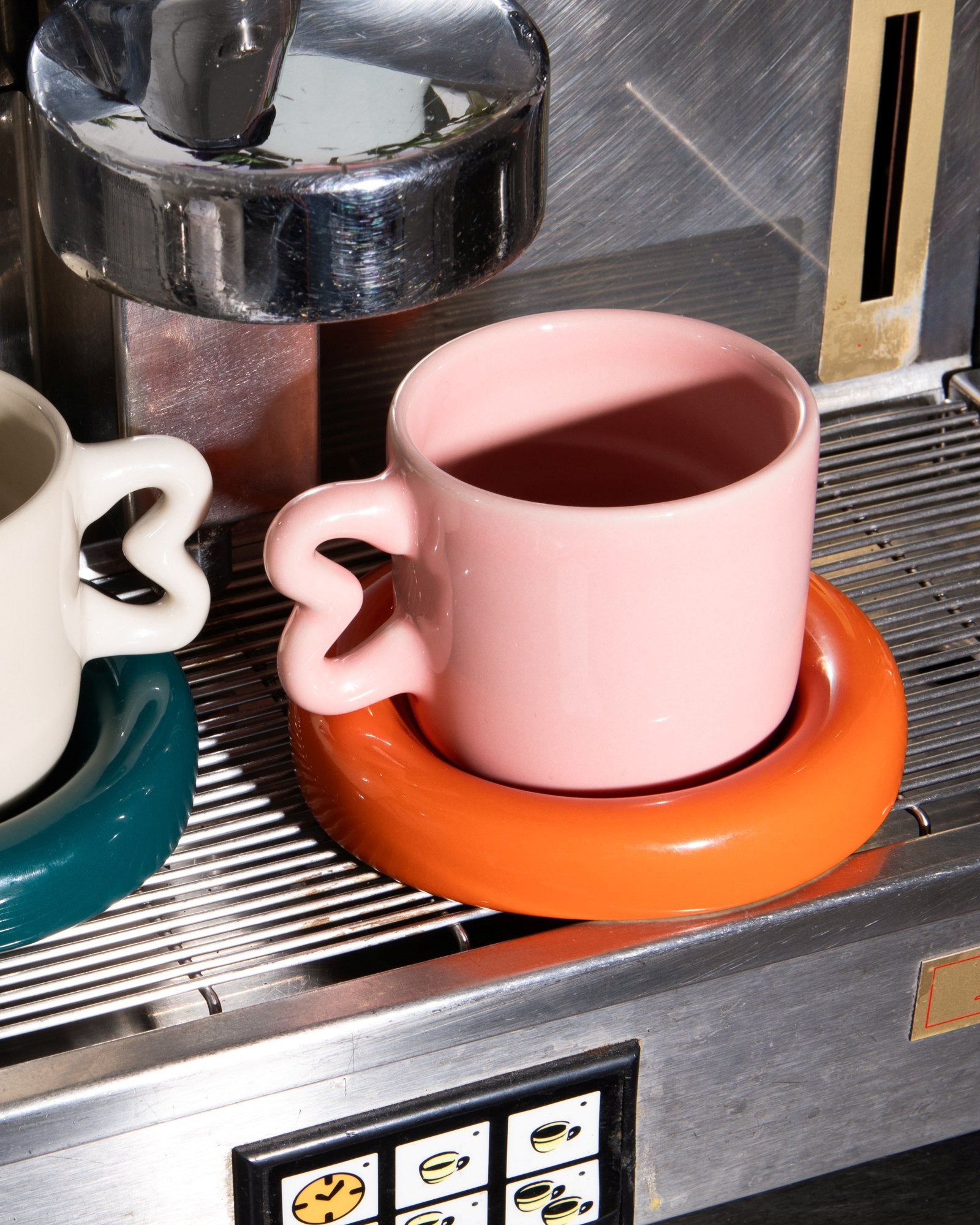 Seia Tasse & Untertasse Herz orange rosa
