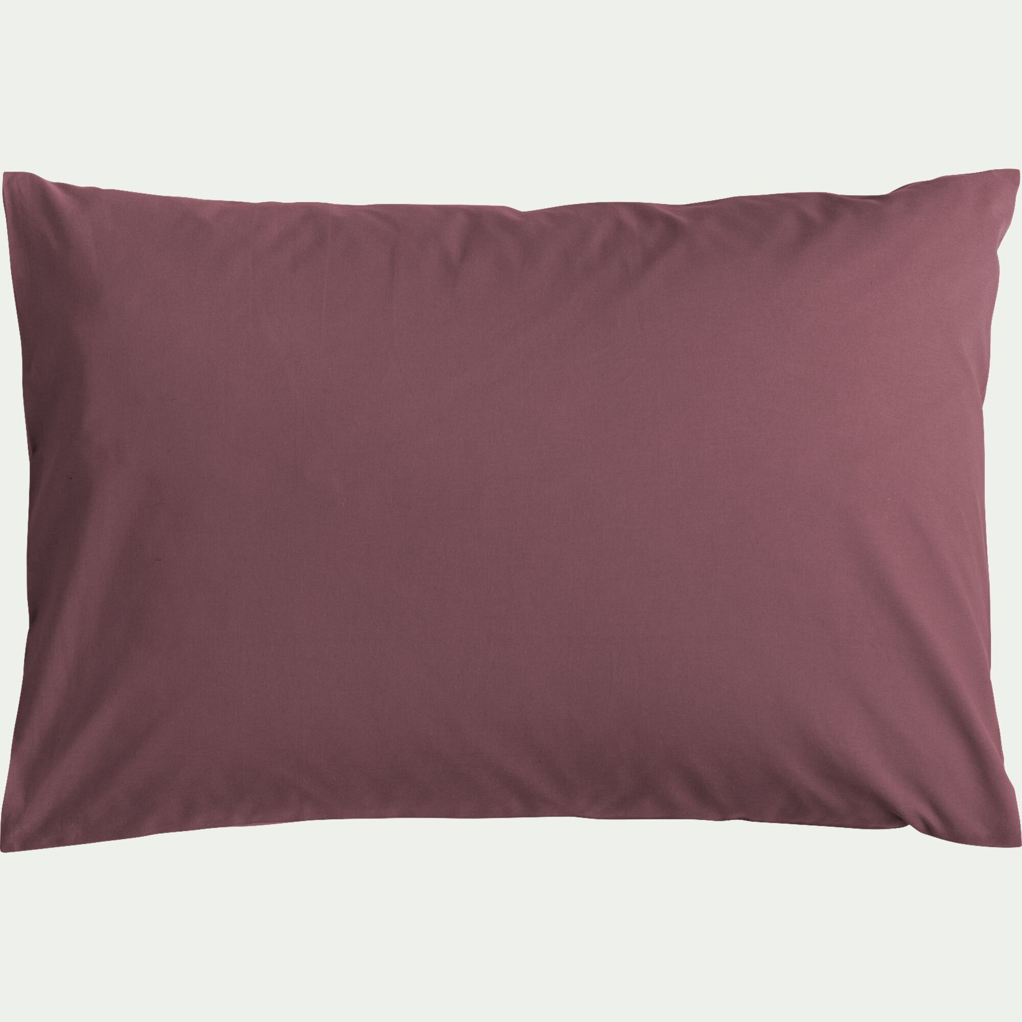 EOLI - Lot de 2 taies d'oreiller en coton 50x70cm - prune