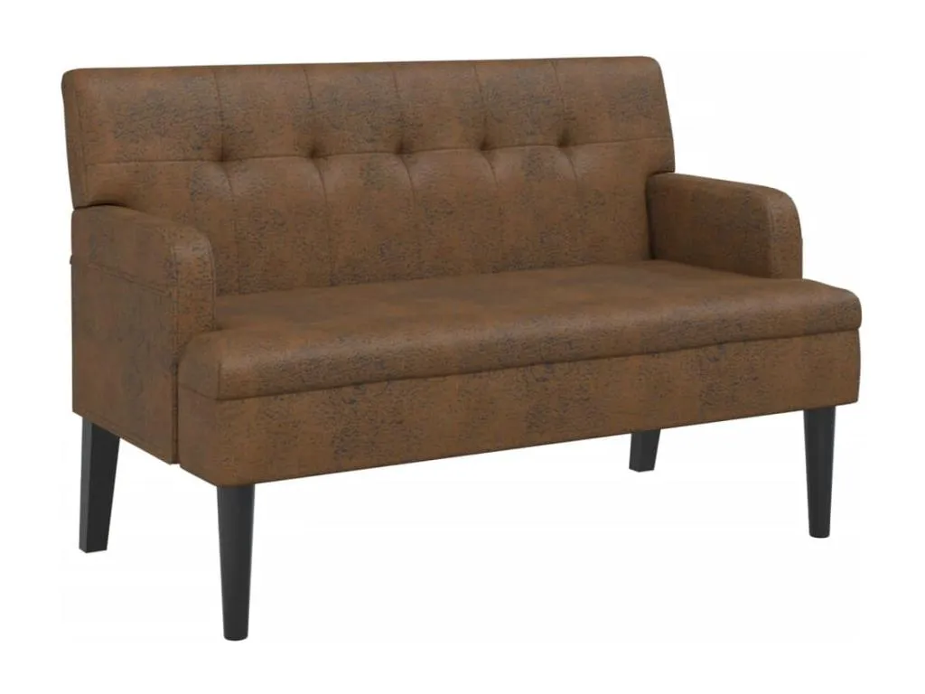 Banco respaldo símil piel ante marrón 112x65,5x75 cm alx3613862