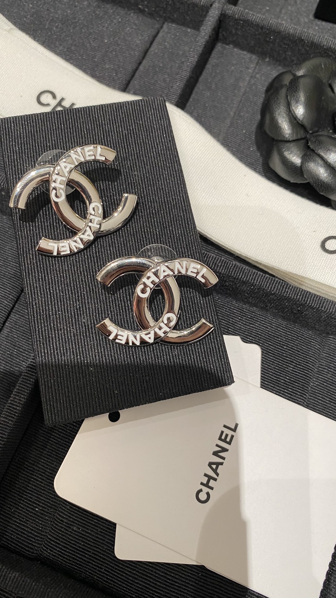 Chanel Enamel Monogram CC Earrings - Original Replica Club