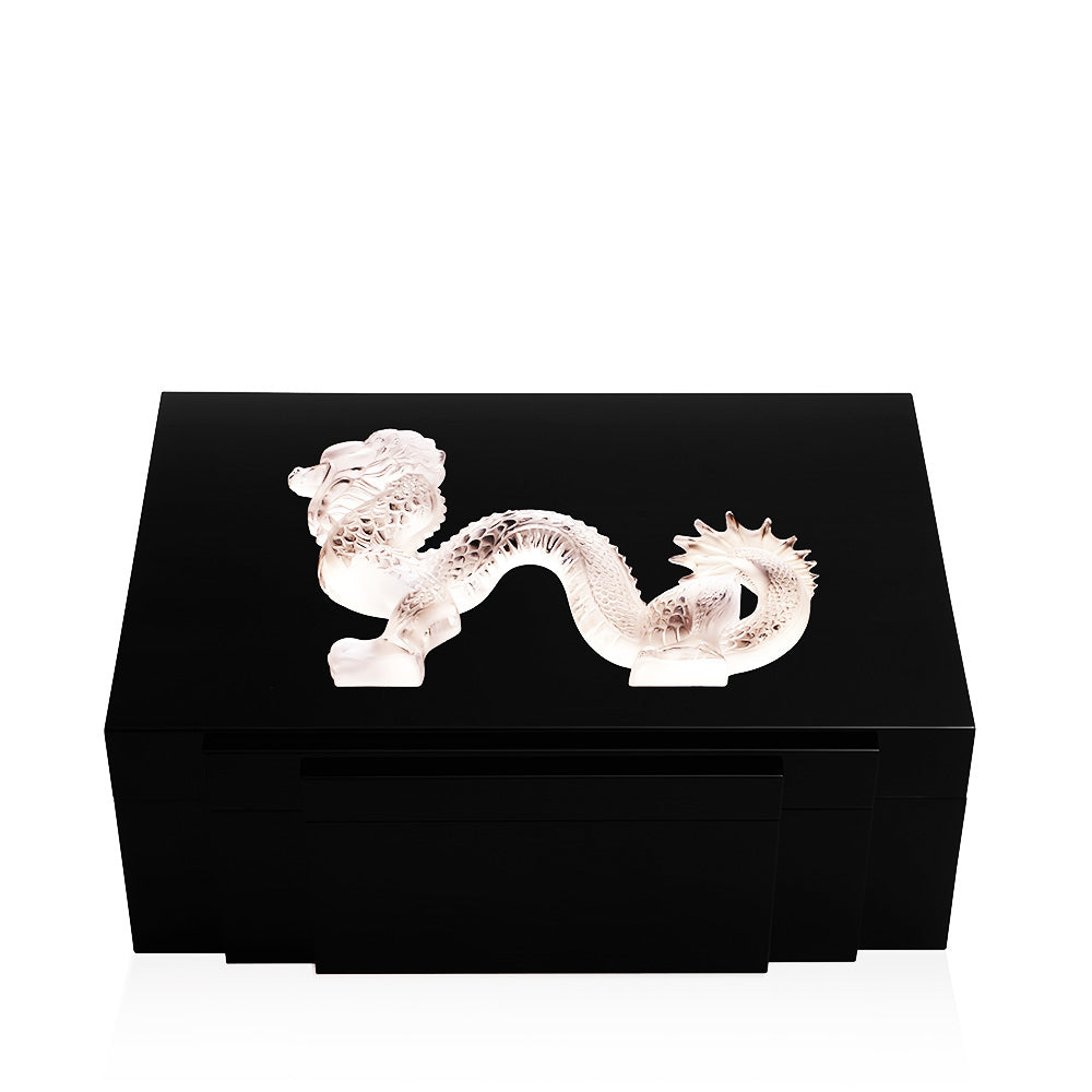 CAVE À CIGARES DRAGON GRAND MODÈLE - CRISTAL INCOLORE, 100 CIGARES