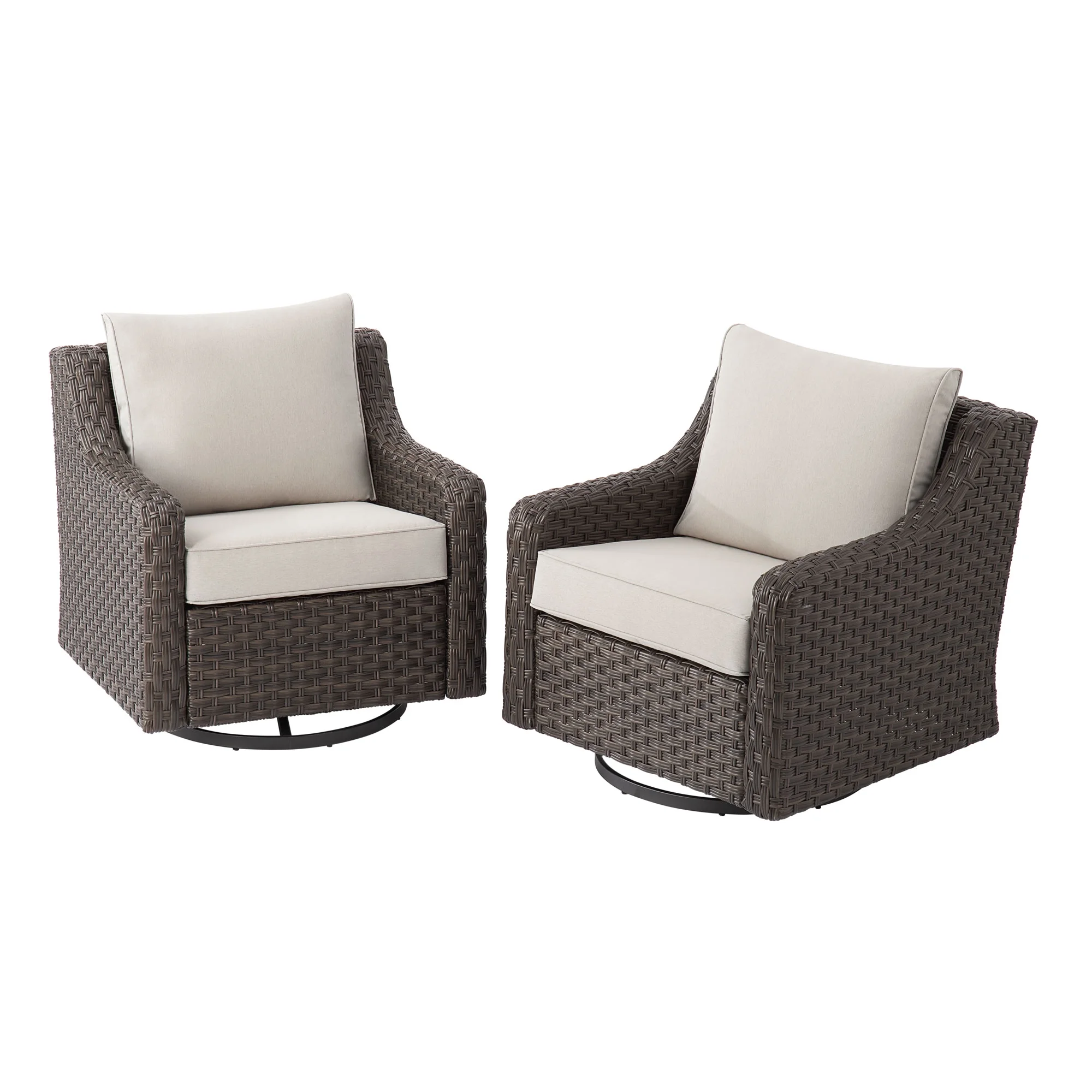 Better Homes & Gardens River Oaks Outdoor Swivel Gliders with Patio Covers, Set of 2, Dark Brown - Image 2