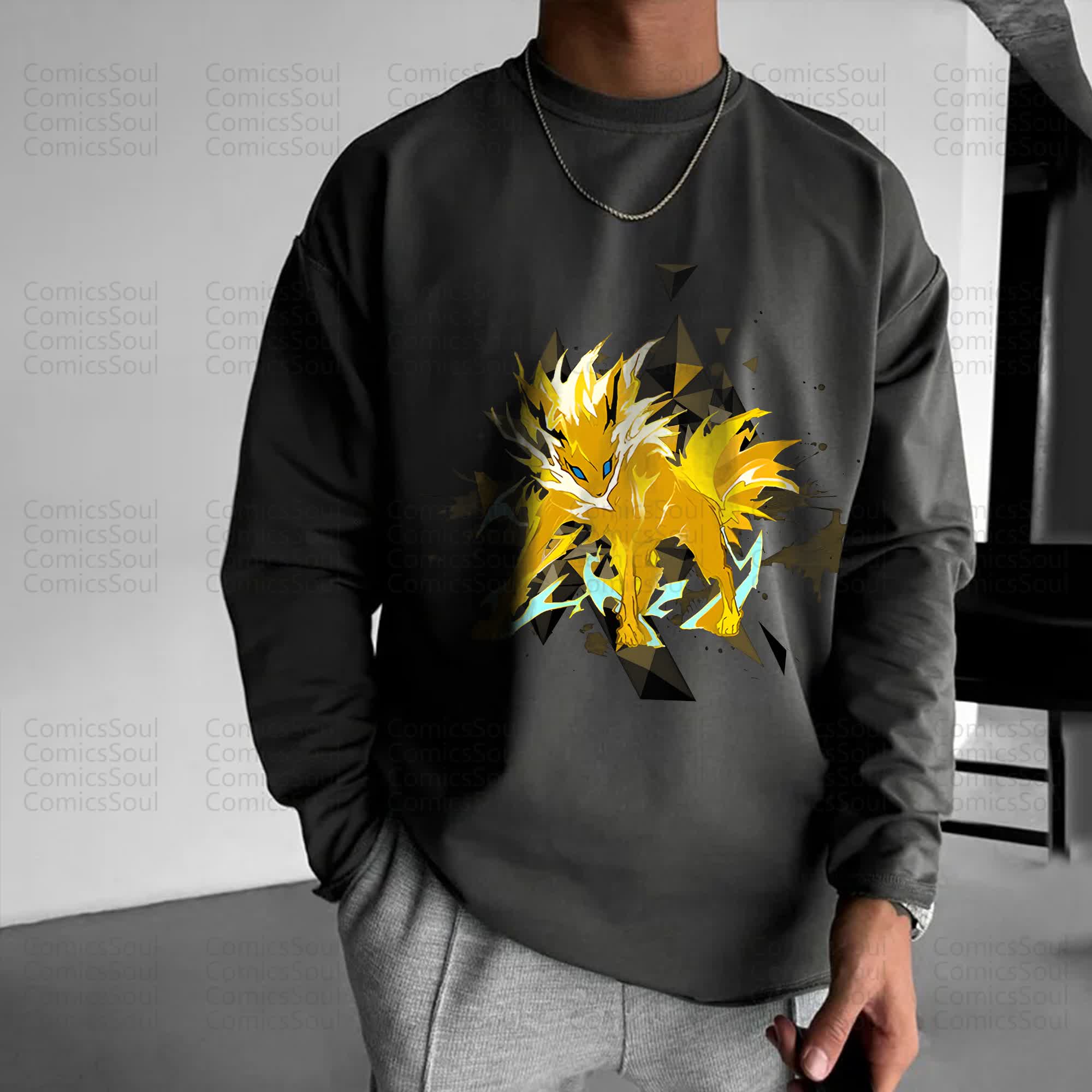 Unisex “Comicssoul” Anime Graphic Streetwear Vintage long-sleeved T-shirt
