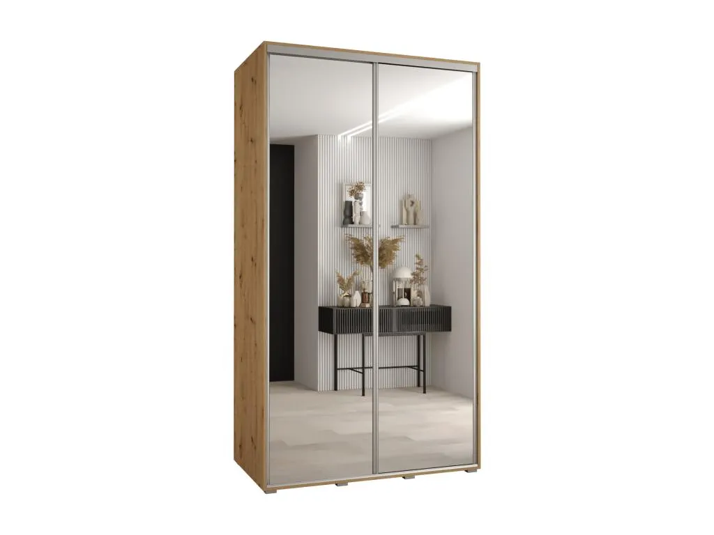 Armario Decohoguera de 2 puertas correderas estilo Artisan con tiradores en Plata 235.2x130x60 cm JD5318489