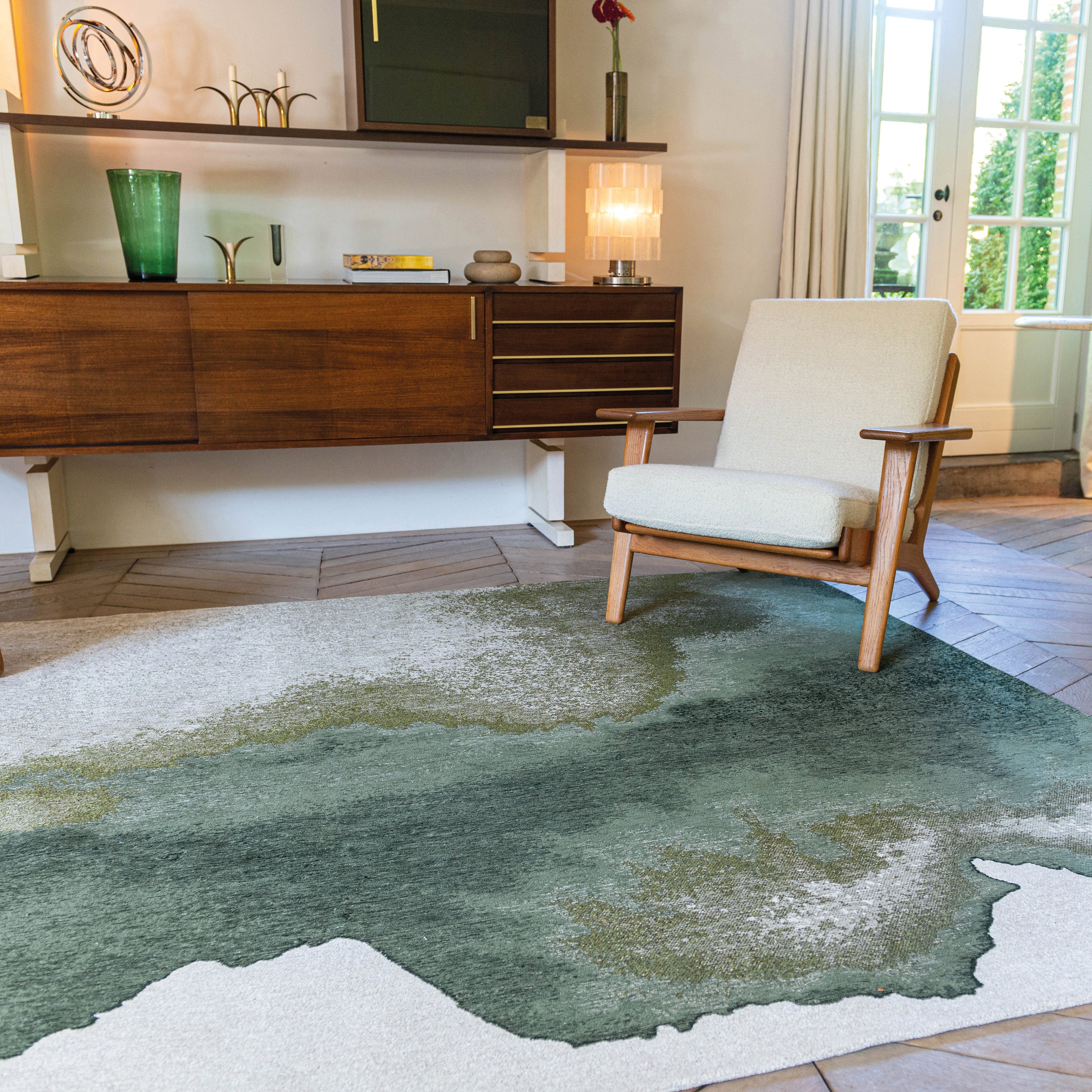 Louis de Poortere Lagoon Vloerkleed 140 x 200 cm - Palm Green Meditati