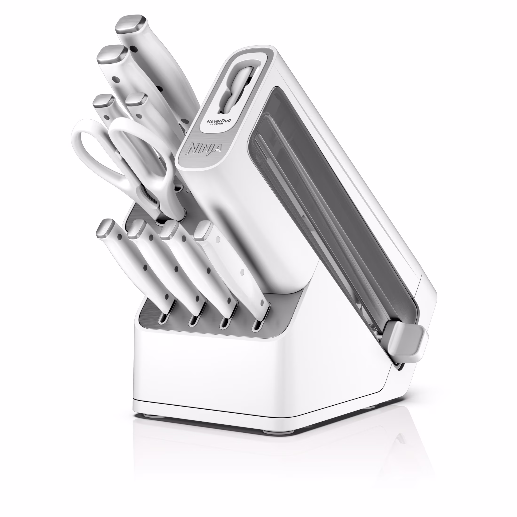 Ninja Foodi NeverDull 10-Piece Stainless Steel Essential Knife System with Sharpener, K12010 Black/Gray