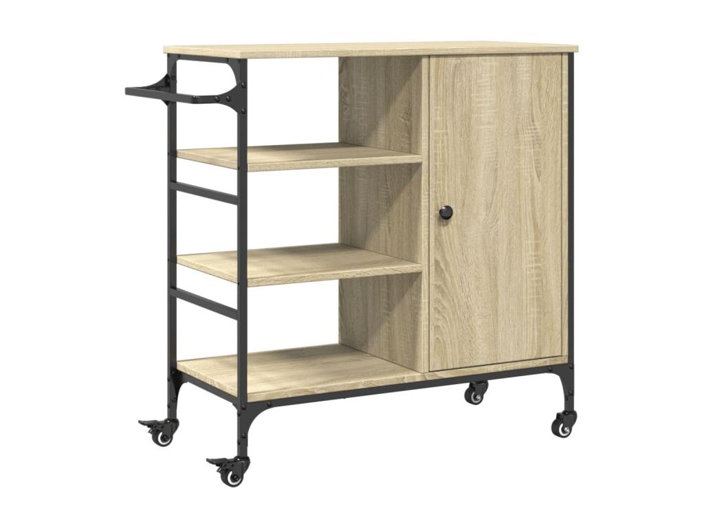 Carrito de cocina madera ingeniería Sonoma 87,5x38,5x84,5 cm