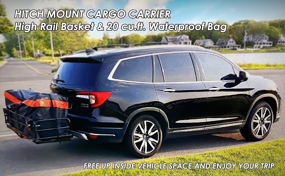 meefar tail basket hitch mount cargo basket and cargo bag cargo carrier combo