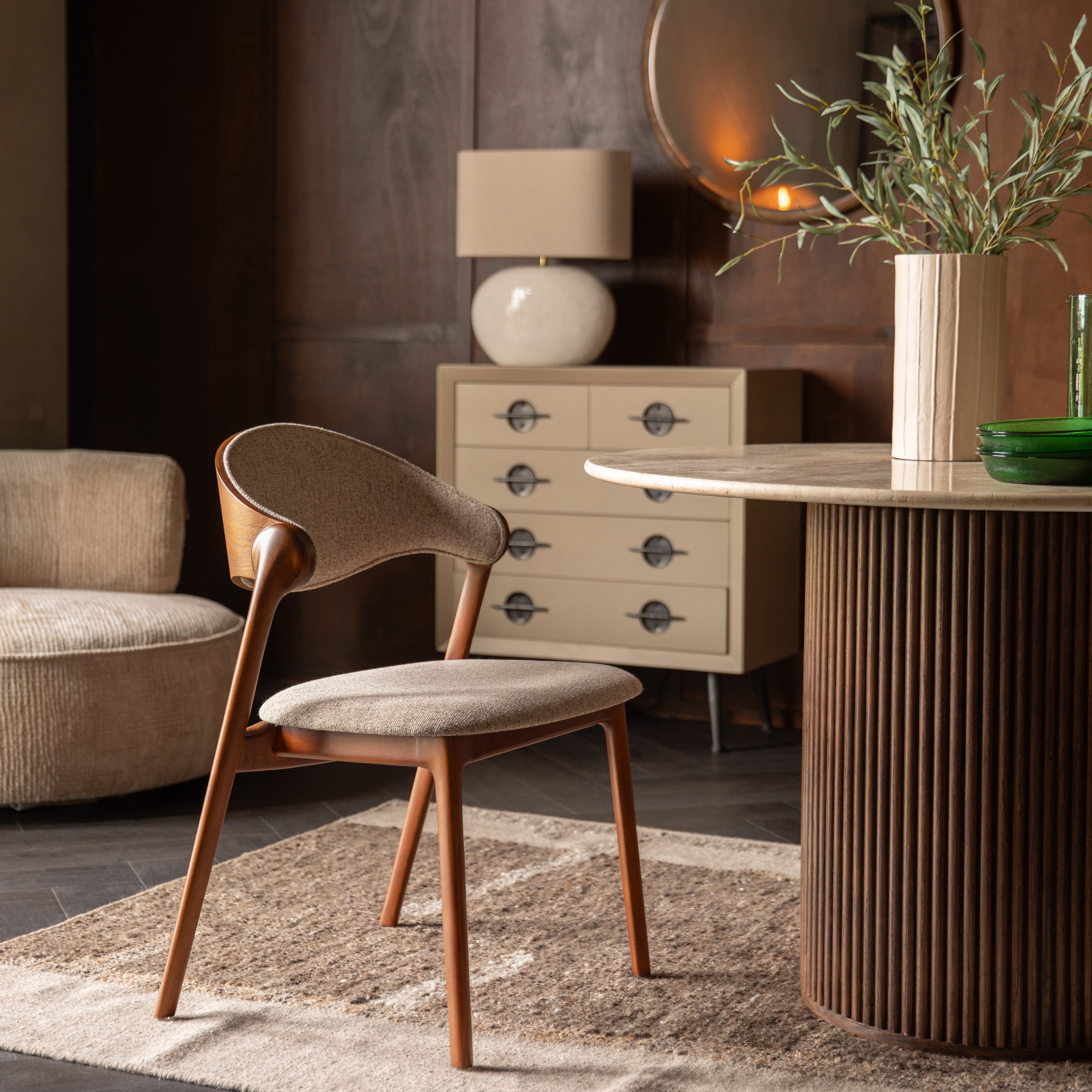 Dutchbone Babington Eetkamerstoel Essenhout - Beige