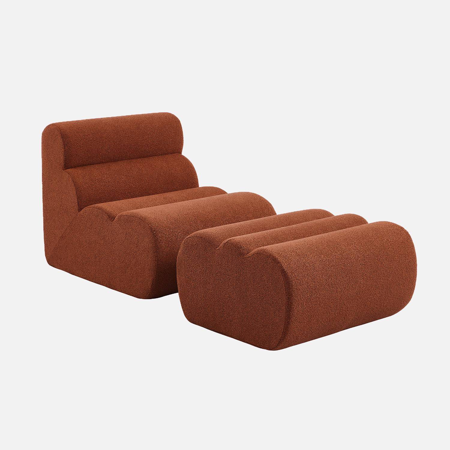 Nova - Sillón de borreguito texturizada con reposapiés