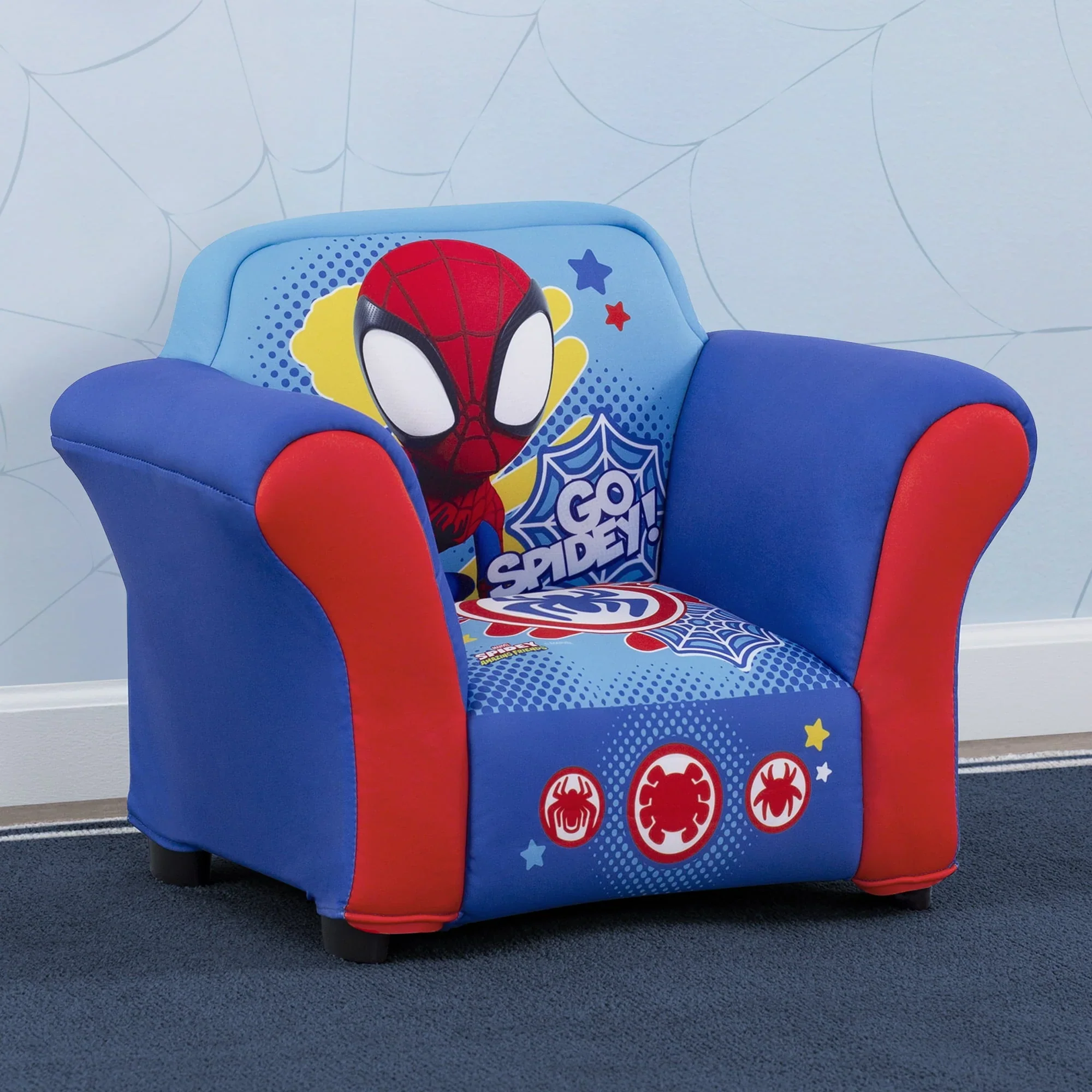 Marvel Spidey and His Amazing Friends Upholstered Chair with Sculpted Plastic Frame by Delta Children
